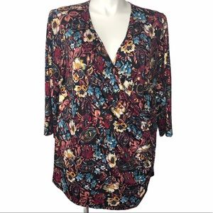 NEW!!!  Chenault wrap front plus size blouse
